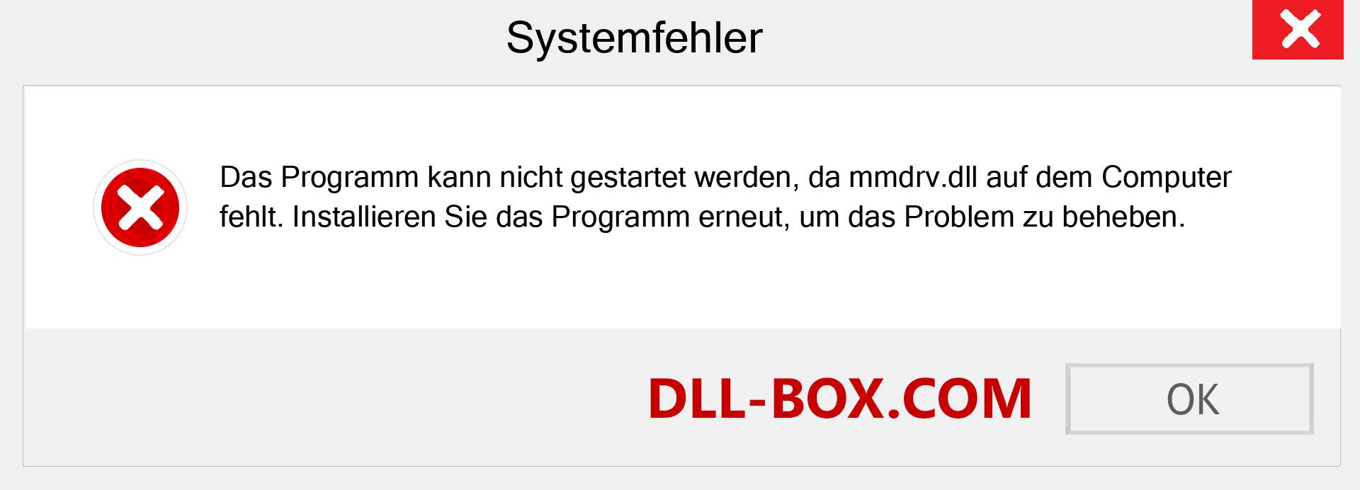 mmdrv.dll-Datei fehlt?. Download für Windows 7, 8, 10 - Fix mmdrv dll Missing Error unter Windows, Fotos, Bildern