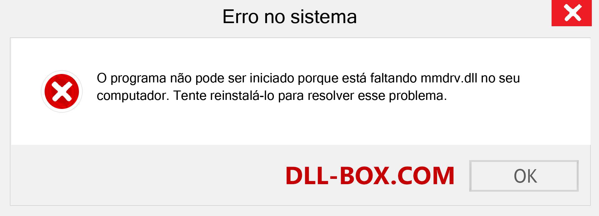 Arquivo mmdrv.dll ausente ?. Download para Windows 7, 8, 10 - Correção de erro ausente mmdrv dll no Windows, fotos, imagens